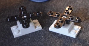 (2) 2x4 Light Gray / Black Helicopter / Rotor Assembly Bricks ~ New Lego Parts ~ - Picture 1 of 1