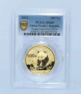 2012 Panda 500 Yuan 1 OZ Gold Coin PCGS MS69 - Image 1 of 2
