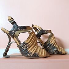 Proenza Schouler Ombre Lizard Steel Heels MSRP $1195
