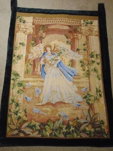 Angel with the Birds French Provincial Tapestry 20"x 29" wall hanging - Picture 1 of 4