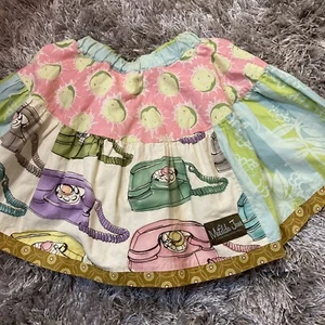 Girls Rare Matilda Jane Telephone Circle Skirt Size 6 - Picture 1 of 5