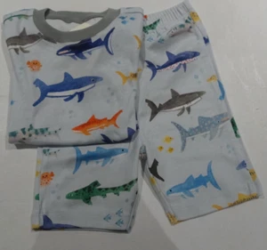 Pottery Barn Kids Shark party short sleeve pajamas 10 photo product dev sample - Picture 1 of 4