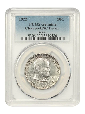 1922 Grant Half Dollar 50c Silver Classic Commemorative PCGS UNC Details Cover