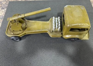 Wind-up Cannon Kingsbury Army Truck Artillery 1930s Studebaker Steel Toy Works - Picture 1 of 18