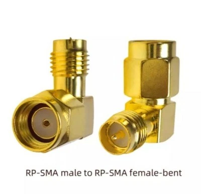 M.HEINIS Winkel Adapter RP - SMA Male auf RP - SMA female vergoldet beste Übertragung Neu