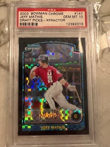 2003 Bowman Chrome Jeff Mathis Angels Draft Picks XFractor #147 PSA 10 Pop 1 - Picture 1 of 2