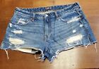 Abercrombie & Fitch 10" Low Rise Cut-Off Short Womens 31/12 Denim Distressed