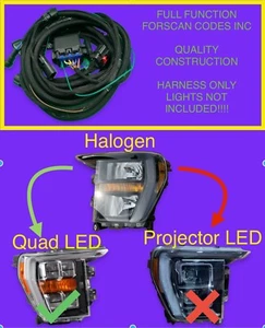 Arnés conversión faros Ford F-150 2021-2023 “halógeno a cuádruple LED” - Imagen 1 de 1