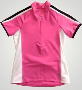 She Beest Short Sleeve Half-Zip Cycling Top Pink/White Size M