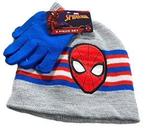 SPIDER-MAN MARVEL COMICS BOYS BEANIE & GRIP GLOVES SET - Picture 1 of 2