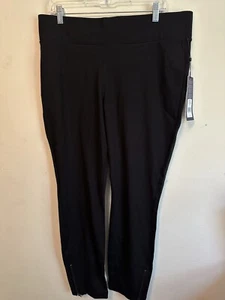 NYDJ Pull On Leggings In Black Size 14 With Zipper Ankles Business Causal NWT - Picture 1 of 6