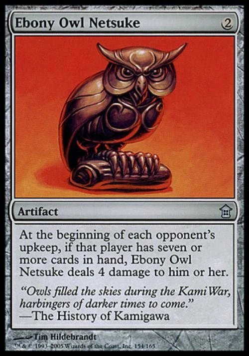 Ebony Owl Netsuke - Light Play MTG Saviors of Kamigawa - Image 1 of 1