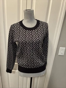 Suéter Michael Kors Damas Negro/Plateado MK Todo Talla Grande - Imagen 1 de 6