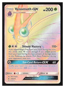 Venomoth GX (Secret) SM - Unbroken Bonds #216/214 Pokemon Secret Rare - Picture 1 of 2