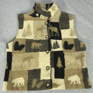 County Clothing Company Vintage 90s Vest Moose Bear Outdoors Printed Women's XL - Picture 1 of 5