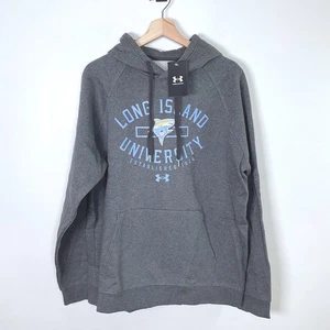 Under Armour Long Island University Felpa con Cappuccio Pullover Collegiale Grigio Large - Foto 1 di 10