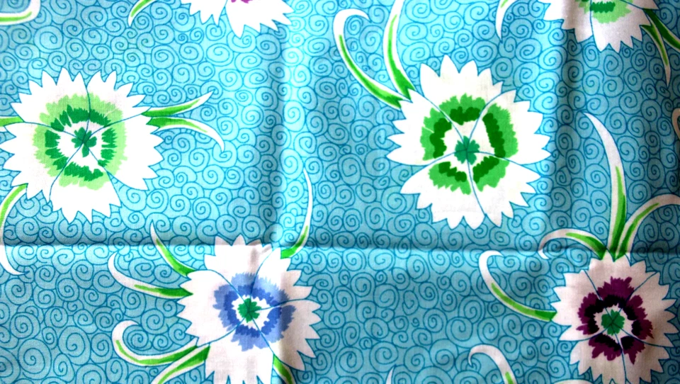 KAFFE FASSETT DIANTHUS BLUE PWGP138 1 yard  original issue - Image 1 of 1