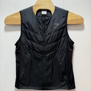 Gymshark Lightweight Quilted Full Zip Vest Women's Size Small Black - Picture 1 of 7