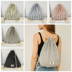 Vintage Drawstring Bag Korean Style Y2k Aesthetic Backpack Schoolbags - Picture 1 of 18