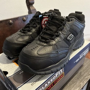 Skechers Herren Soft Stride Stahlkappe Schwarz 76760 Rutschfest Gr. 9 US - Bild 1 von 6