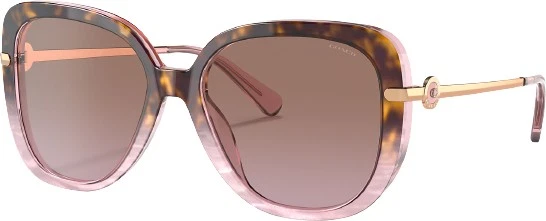 Coach Woman Square Sunglasses HC8320 56505M Rose Tortoise Gradient/Pink 55mm
