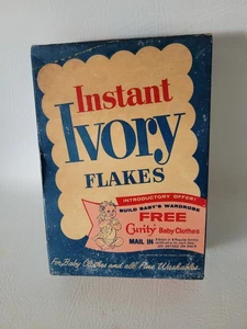 Scatola vintage fiocchi avorio mai aperta anni 50-60 sapone lavaggio bambino e lingerie film prop - Foto 1 di 4
