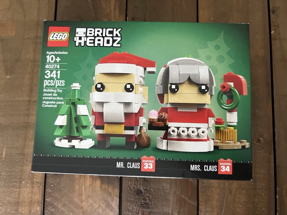 LEGO BrickHeadz Seasonal: Mr. Claus #33 & Mrs. Claus #34 (40274) Foto 1 de 4