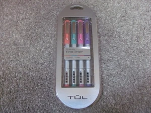 TUL Fine Liner Filzstift, fein, 1,0 mm, silberne Fässer, verschiedene Tinten 4 Stifte - Bild 1 von 8