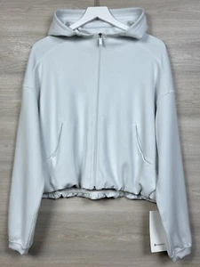 Lululemon Softstreme Full Zip Hoodie Relaxed Fit Size 12 Light Vapor LVPR 04314 - Picture 1 of 5