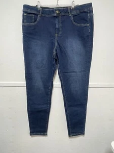 Avella Denim Jeans Womens Plus Sz 18 Blue With Pocket Zip Button High Rise - Picture 1 of 11