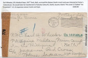 Blandinsville, IL to PI POW Camp #1, Cabanatuan 1943 via Gripsholm (C5118) - Picture 1 of 2