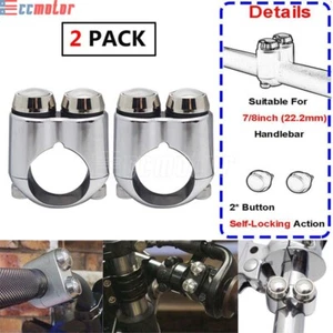 2-Button Switch Control Motorcycle Handlebar Latch Self Locking Switch Fits 7/8" - Picture 1 of 9