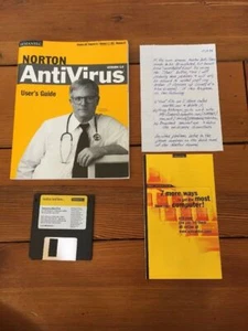 Norton Antivirus Symantec Software Manual Guide Floppy Disc Win 3.1 NT DOS 1998 - Picture 1 of 5