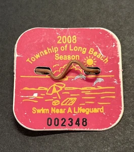 2008 LONG BEACH TOWNSHIP (LBI) NJ SAISONALES STRANDABZEICHEN/ETIKETT 17 JAHRE ALT - Bild 1 von 6