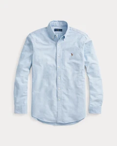 Camisa Polo Ralph Lauren Oxford Para Hombre/Calce Ajustado Cielo Vintage Azul Grande - Imagen 1 de 3