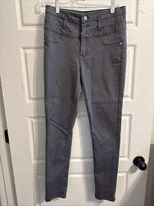 Refuge Erwachsene Damengröße 8 einfarbig grau helle Waschung hoher Bund Skinny Leg Jeans - Bild 1 von 5