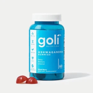 Goli Ashwagandha & Vitamin D Gummy - 60 Count - Mixed Berry, KSM-66, Vegan, P... - Picture 1 of 5