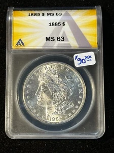 1885 MORGAN DOLLAR ANACS MS 63 802 - Picture 1 of 4