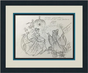 Walt Disney Cinderella Sketches from Disney Park Artist Custom Framed - Picture 1 of 5