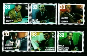 #3339-44 Hollywood Komponisten Set gebraucht 6er Set verschiedene US-Briefmarken - Bild 1 von 1