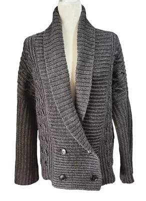 Кардиган Ann Taylor свитер размер M серый металлик двубортный шерстяная смесь из мохера - Изображение 1 из 4