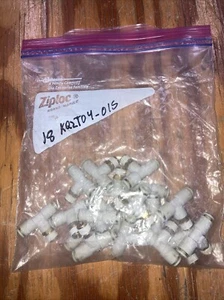 Lot Of 18 SMC KQ2T04-01S 4MMx4MMx1/8"NPT push-to-connect branch tee - Picture 1 of 2