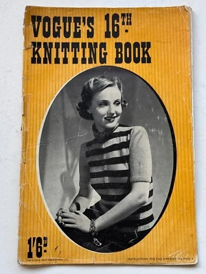 40s vintage Vogue 's 16th Knitting Book s/s 1940 fashion knitwear patterns - Image 1 of 4