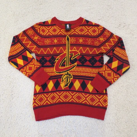 Cleveland Cavaliers Sweater Mens Medium Ugly Christmas Basketball NBA Knit Cover
