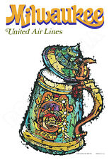 Milwaukee United Airlines - Cool 1969 Vintage Poster
