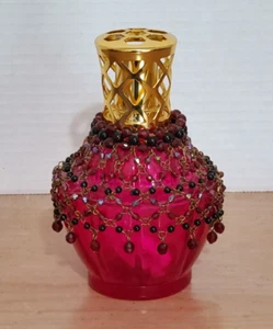 Vintage Lampe Berger Lamp Ruby Red with Crystal Cover - Picture 1 of 9