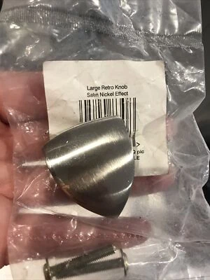 JOB LOT Large Retro Knobs Cupboard Pull Satin Nickel Effect 8 Units - Image 1 of 2