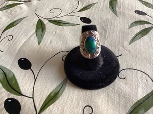Carole Felley Vintage Sterling Azurit Sattel Damen Ring S 7 - Bild 1 von 4