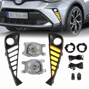 For Toyota 2020-2022 C-HR LED DRL Daytime Running w/Turn Signal Fog Light Kits - Picture 1 of 12
