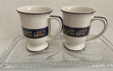 Vintage Tetley Teas Set Of 2 Mugs Pedestal Base